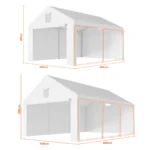 Cort garaj – structură premium 38 mm + prelată 280 g/m²