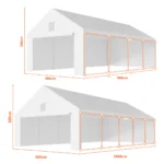 Cort garaj – structură premium 38 mm + prelată 280 g/m²
