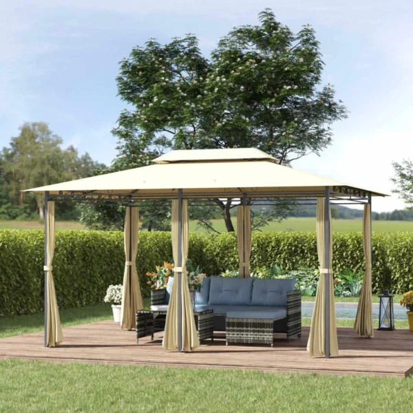 pavilion-de-gradina-4x3m-bej-2 Pavilion grădină 4×3 m