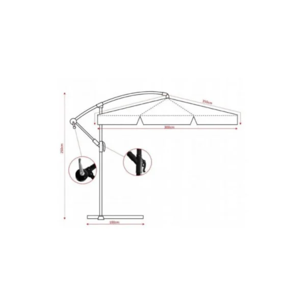 umbrela-de-gradina-3m-bej-6 Umbrelă grădină 3 m
