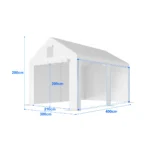 Cort garaj – structură premium 38 mm + prelată 280 g/m²