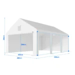 Cort garaj – structură premium 38 mm + prelată 280 g/m²