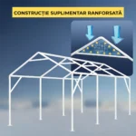 Cort garaj – structură 38 mm + prelată PE 280 g/m²