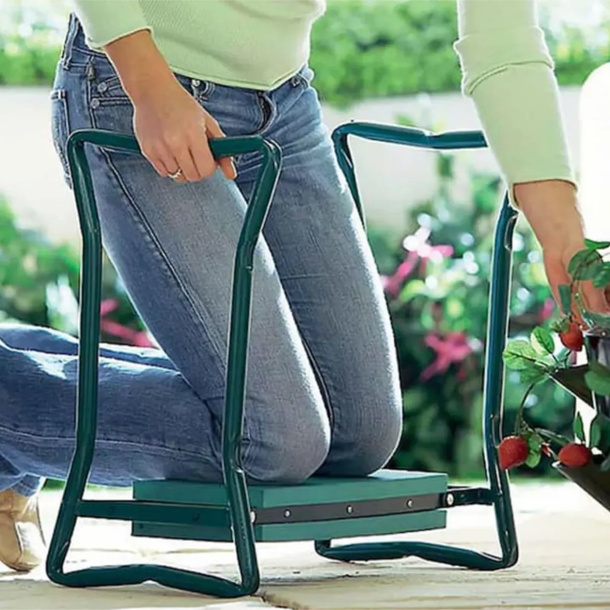 Scaun de grădină – genunchier 3 în 1 cu organizer