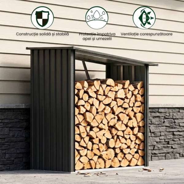 adapost-metalic-pentru-lemne-de-foc-premium-5 Adăpost metalic pentru lemne de foc Premium 89 × 163 × 154 cm (1,5 m²)