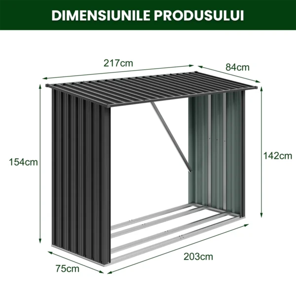 adapost-metalic-pentru-lemne-de-foc-premium-8 Adăpost metalic pentru lemne de foc Premium 84 × 217 × 154 cm (1,9 m²)