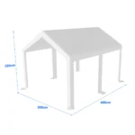 Prelată de acoperiș de schimb pentru cort de garaj premium 3×4 m | 280 g/m² PE