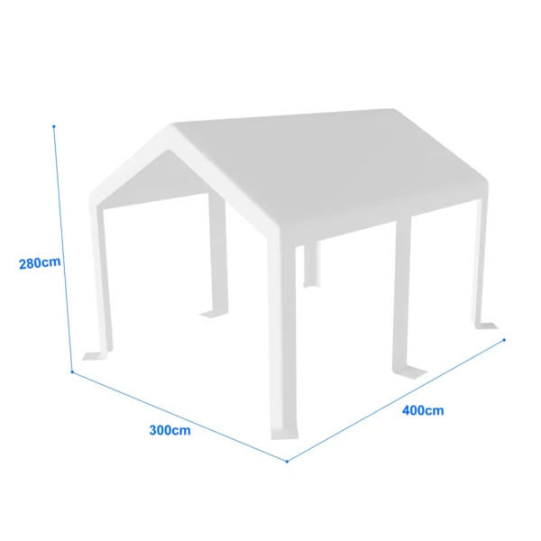 Prelată de acoperiș de schimb pentru cort de garaj premium 3×4 m | 280 g/m² PE