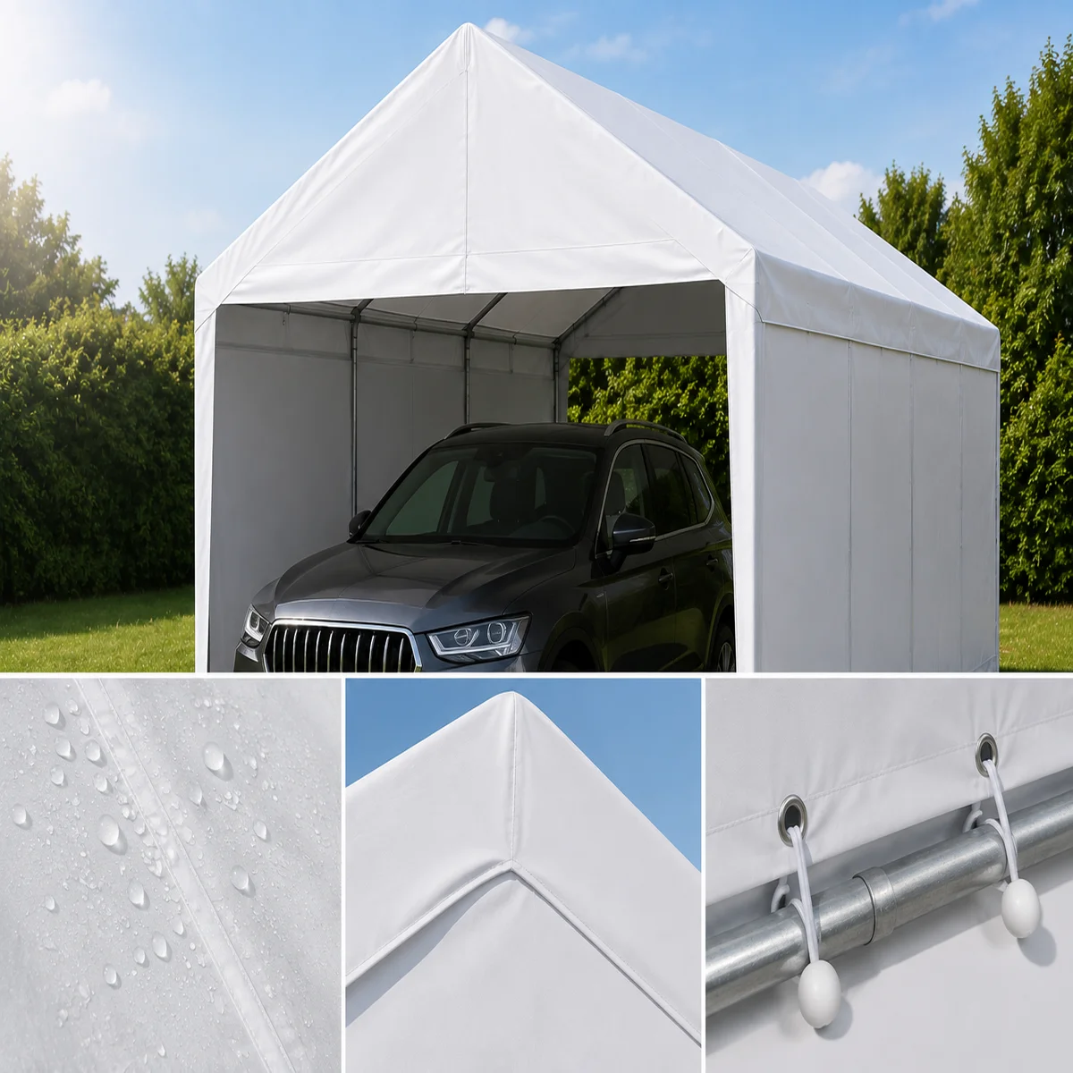 Prelată de acoperiș de schimb pentru cort de garaj premium 3×4 m | 280 g/m² PE