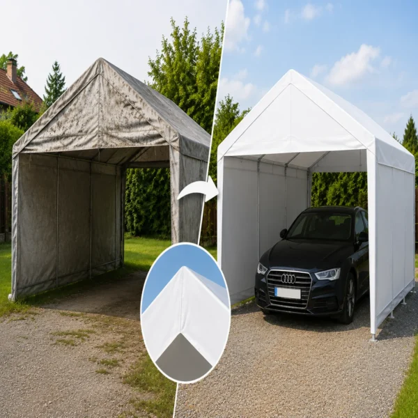 Prelată de acoperiș de schimb pentru cort de garaj premium 3×4 m | 280 g/m² PE
